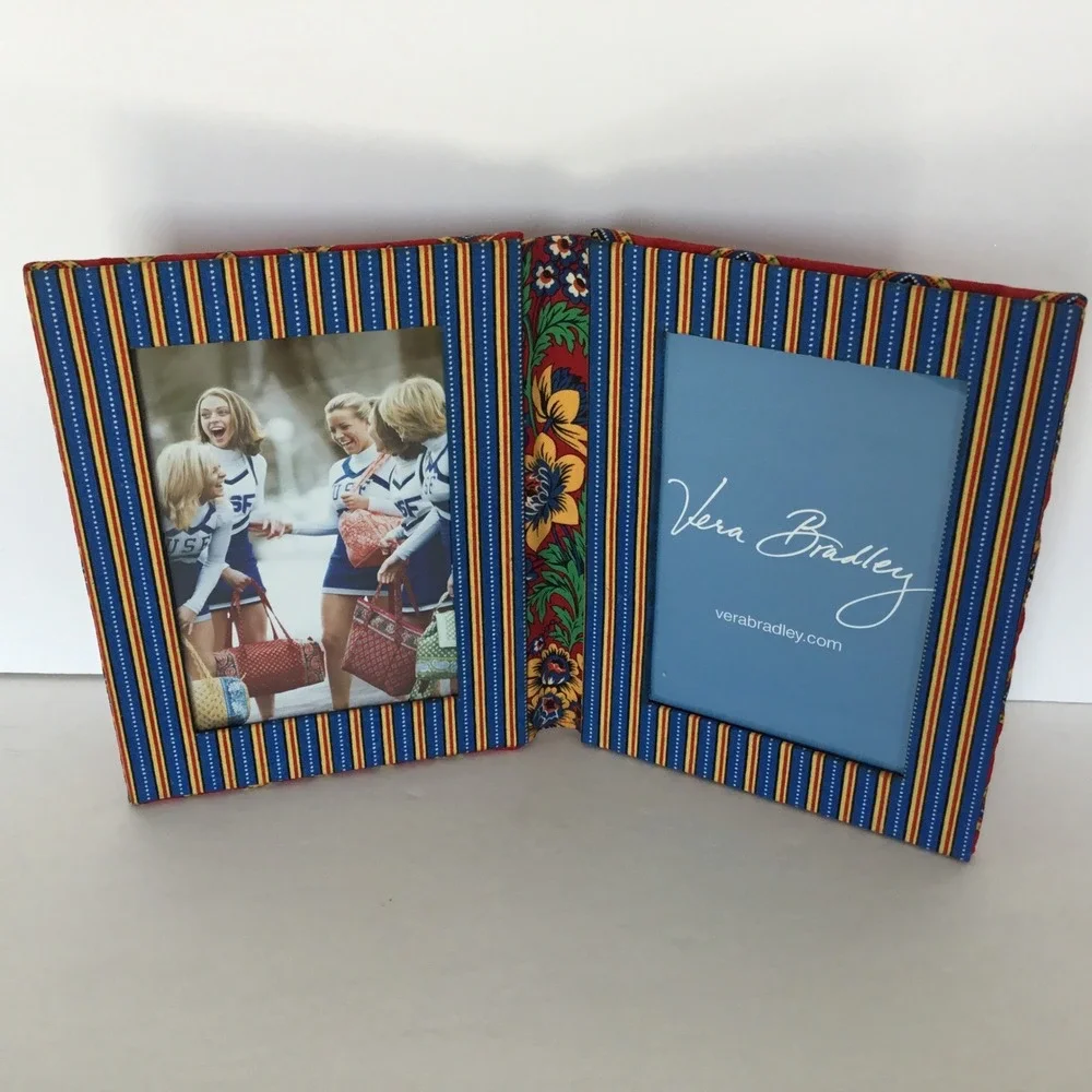 Vera Bradley Photo Album Quilted Fabric Picture Frame 4x6‎ Villa Red